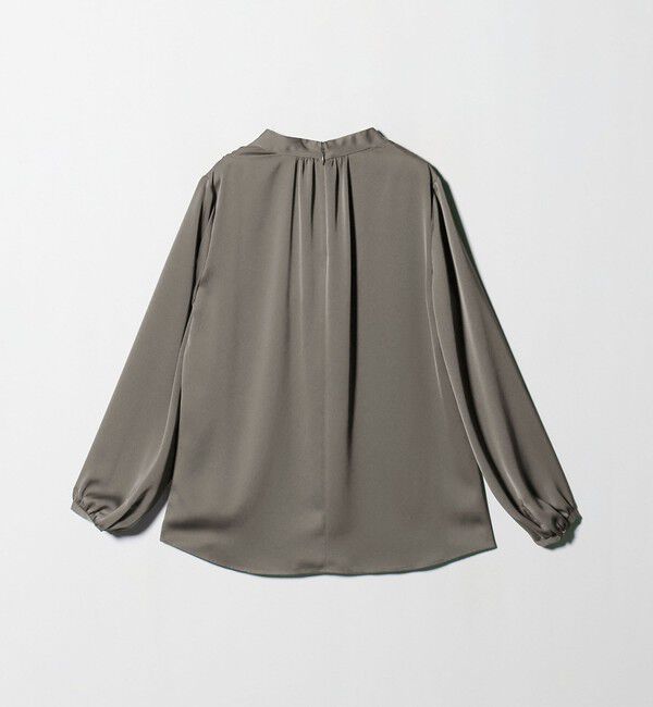 UNITED ARROWS「バック サテン Vネック ロングスリーブ ブラウス ‐ウォッシャブル‐」|シャツ・ブラウス|