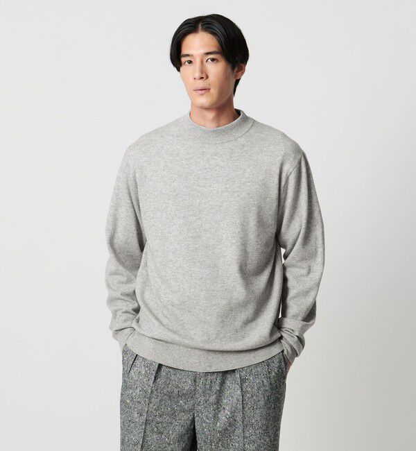 UNITED ARROWS「ウール カシミヤ シルク モックネック ニット」|ニット・セーター|LT.GRAY