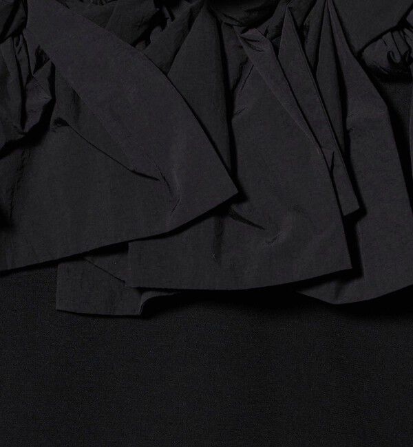 UNITED ARROWS「リボン コンビ パフスリーブ カットソー ‐ウォッシャブル‐」|Tシャツ・カットソー|