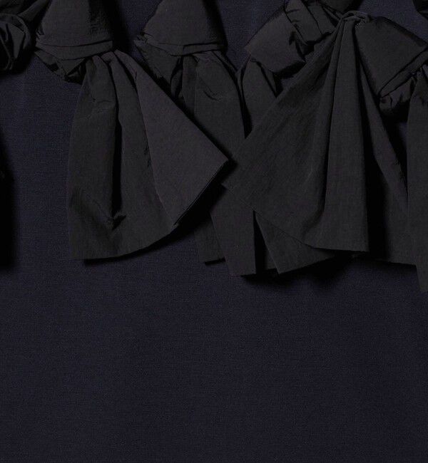 UNITED ARROWS「リボン コンビ パフスリーブ カットソー ‐ウォッシャブル‐」|Tシャツ・カットソー|