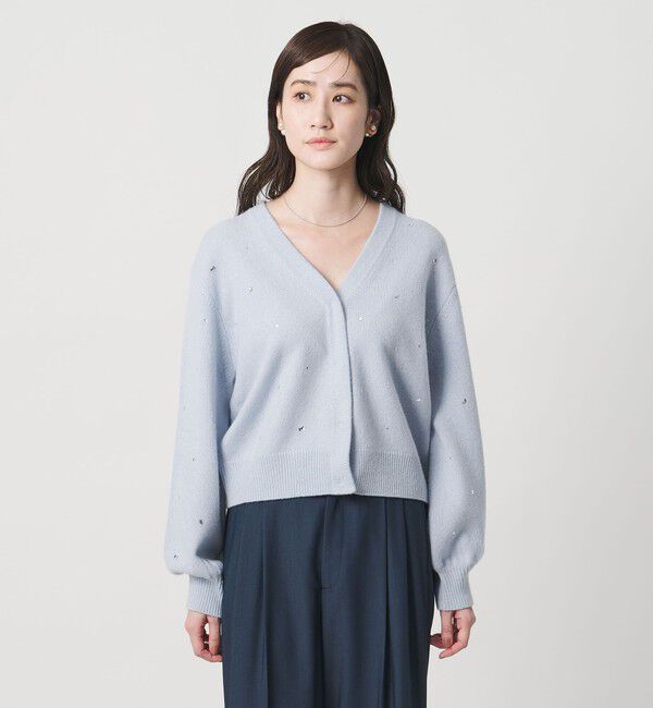 UNITED ARROWS「ラインストーン カーディガン」|カーディガン|
