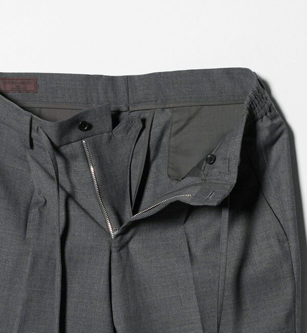 UNITED ARROWS「スリムテーパード サイドシャーリング 1プリーツ スラックス ストレッチ 防しわ」|スラックス|