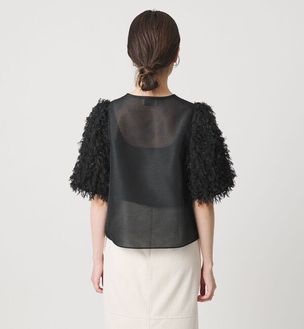 UNITED ARROWS「チュール シャーリング ブラウス」|シャツ・ブラウス|