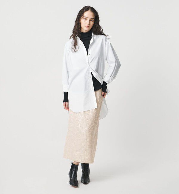 UNITED ARROWS「スパンコール Iライン スカート」|タイト|