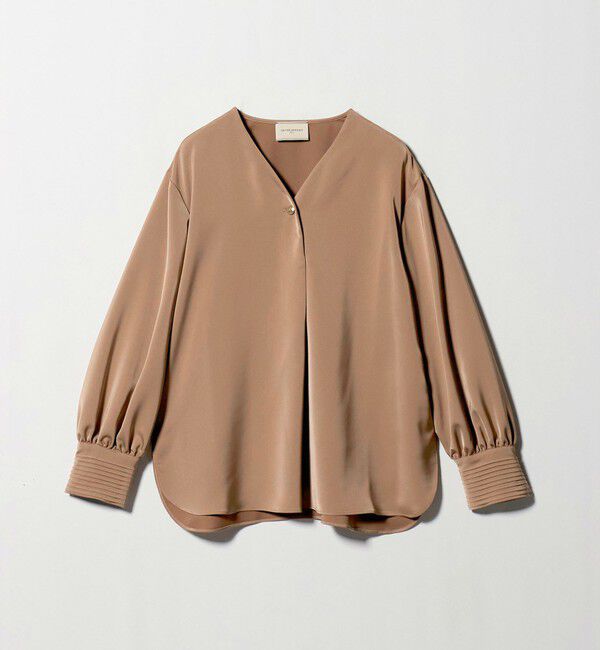 UNITED ARROWS「サテン Vネック ブラウス ‐ウォッシャブル‐」|シャツ・ブラウス|