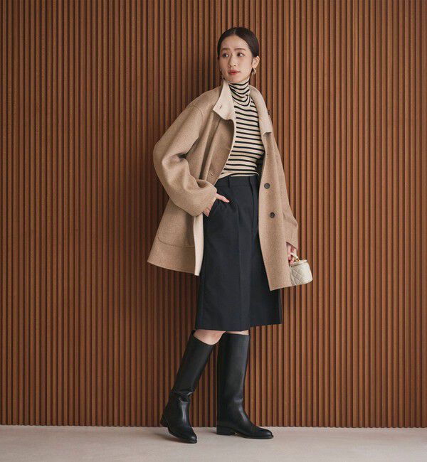 UNITED ARROWS「バイカラー リバー Aライン コート」|その他|MOCA