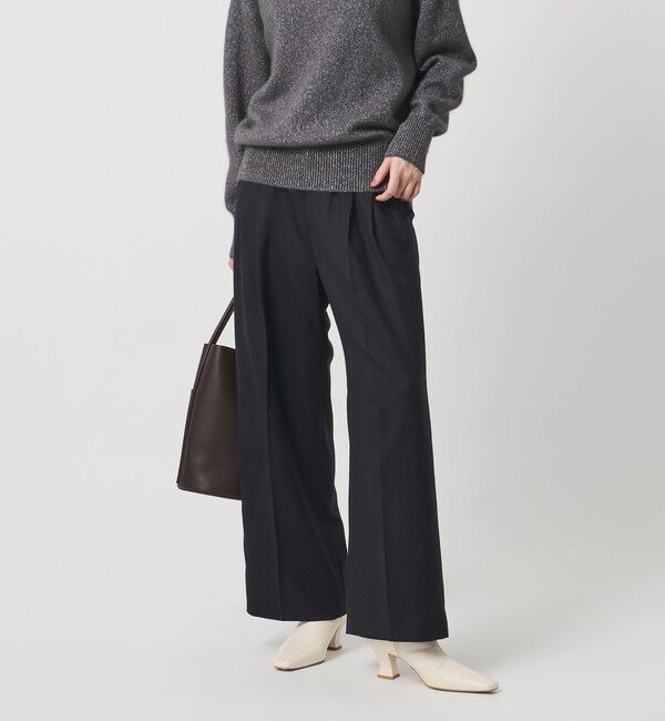 UNITED ARROWS「２タック ワイド パンツ」|チノ|NAVY