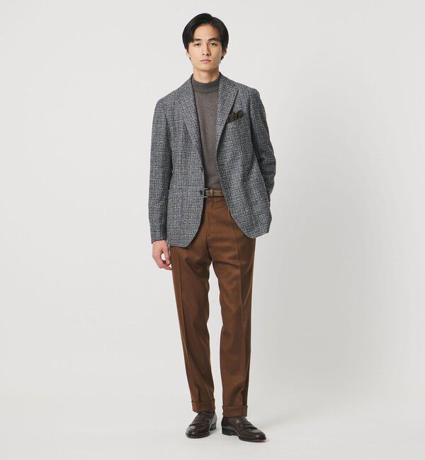 UNITED ARROWS「ライトサキソニー テーパード １プリーツ スラックス ヨコストレッチ」|スラックス|