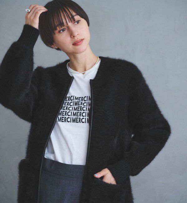 UNITED ARROWS「フォックスカシミヤ トリムコンビ カーディガン」|カーディガン|