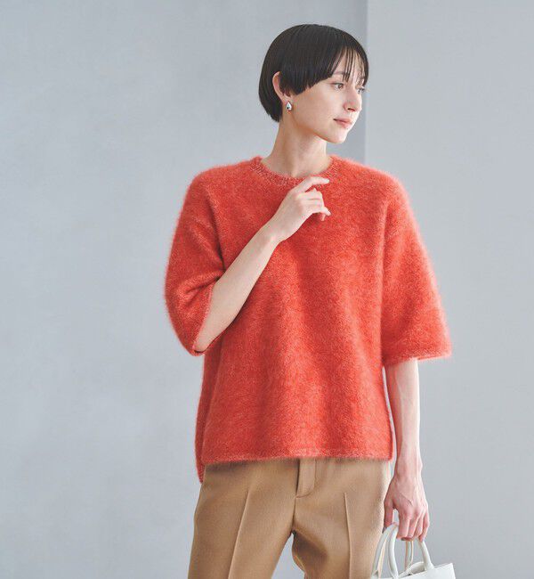 UNITED ARROWS「フォックスカシミヤ ハーフスリーブ Tニット」|ニット・セーター|