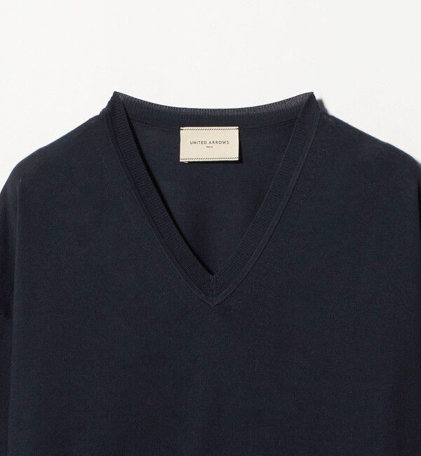 UNITED ARROWS「18G ウール Vネック ニット ‐ウォッシャブル‐」|ニット・セーター|