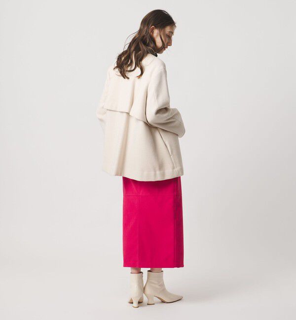 UNITED ARROWS「バック フレア ショート コート」|ノーカラージャケット|