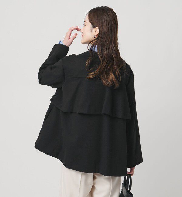 UNITED ARROWS「バック フレア ショート コート」|ノーカラージャケット|