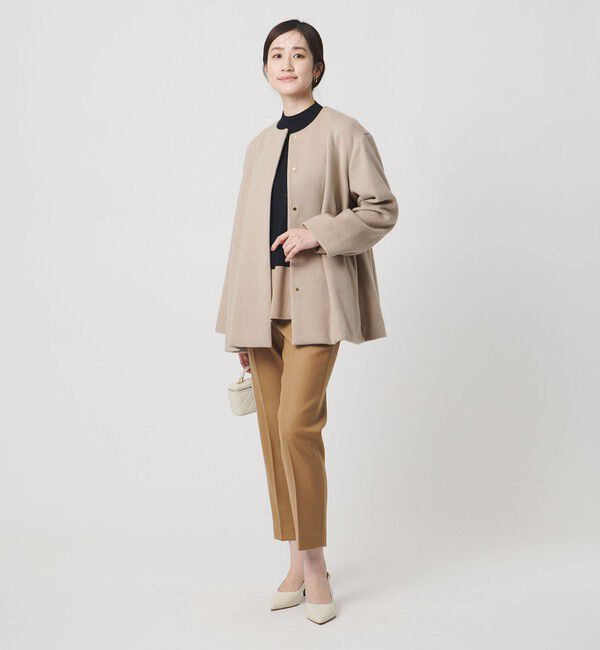 UNITED ARROWS「バック フレア ショート コート」|ノーカラージャケット|