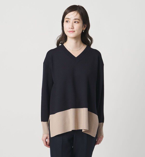 UNITED ARROWS「ウールブレンド Vネックニット ‐ウォッシャブル‐」|ニット・セーター|