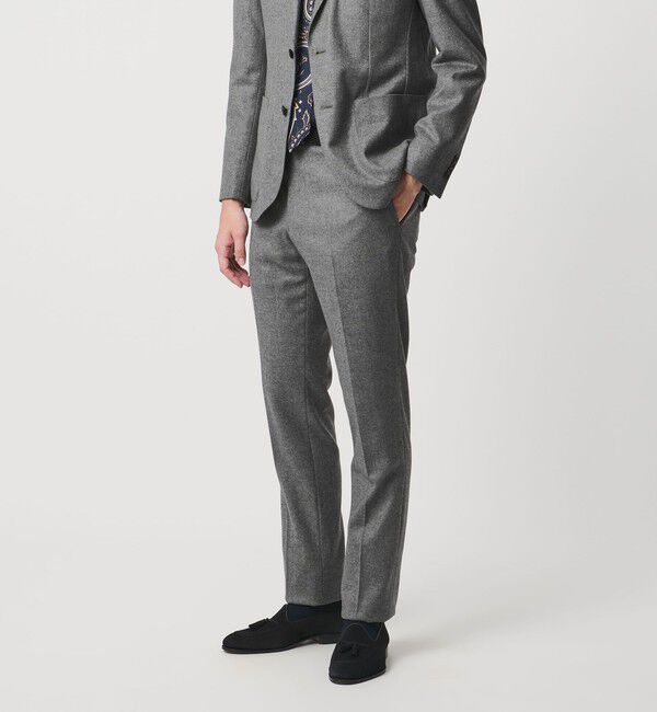 UNITED ARROWS「ストレッチフランネル ノープリーツ スラックス COMFORT EASY-MODEL ヨコストレッチ」|スーツ|