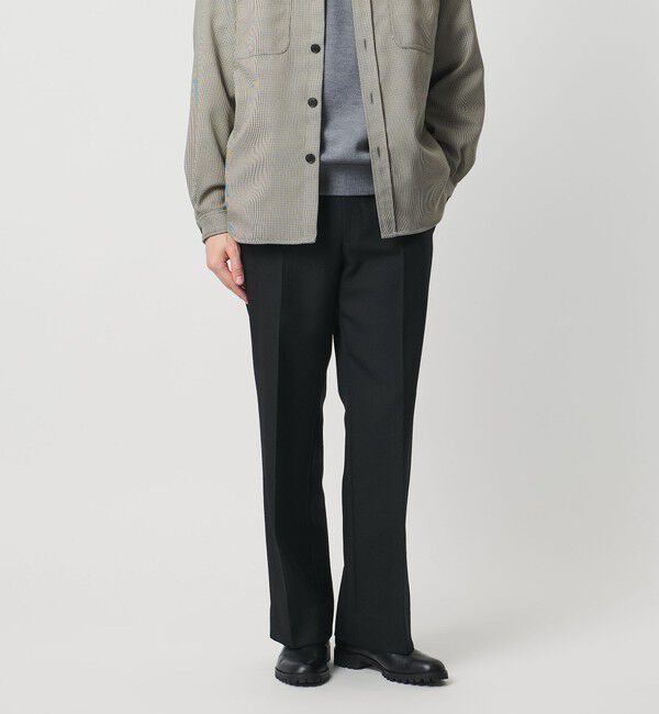 UNITED ARROWS「セーラーサージ ワイドストレート スラックス」|スラックス|BLACK