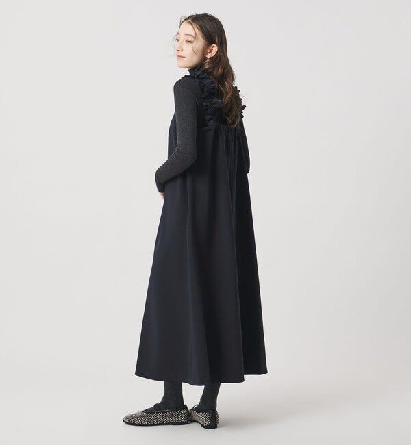 UNITED ARROWS「LIGHT PONGY フリル ワンピース」|ワンピース|NAVY