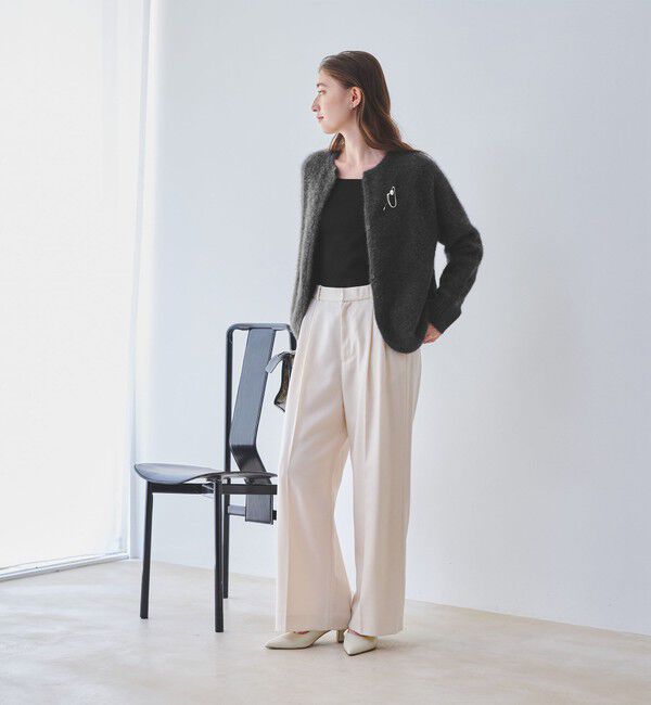 UNITED ARROWS「フォックスカシミヤ フリルコンビ カーディガン」|カーディガン|