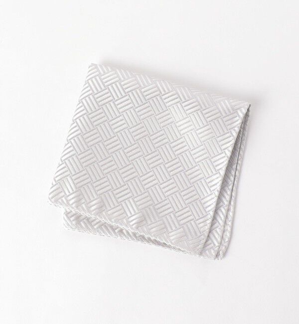 UNITED ARROWS green label relaxing「GLR シルク フォーマル ジオメトリック ポケットチーフ」|その他|SILVER
