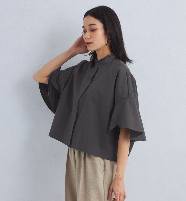 UNITED ARROWS green label relaxing「フレアスリーブ クロップド シャツ -マシンウォッシャブル・UVカット-」|シャツ・ブラウス|