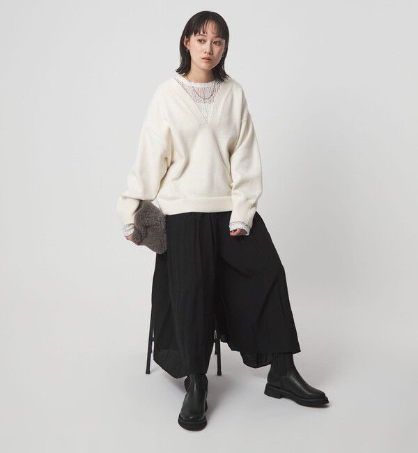 UNITED ARROWS green label relaxing「【WEB限定】＜at ease＞ キュロット パンツ」|キュロット|BLACK