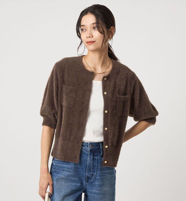 UNITED ARROWS green label relaxing「フラッフフェザー ショートスリーブ ニット カーディガン -ウォッシャブル-」|カーディガン|