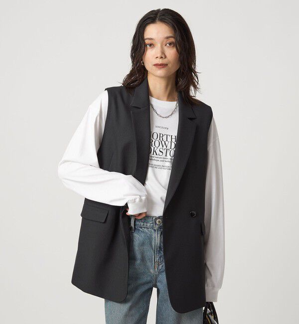 UNITED ARROWS green label relaxing「ツイードライク ジレ マシンウォッシャブル 帯電防止」|ベスト・ジレ|