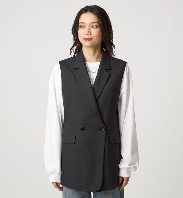 UNITED ARROWS green label relaxing「ツイードライク ジレ マシンウォッシャブル 帯電防止」|ベスト・ジレ|