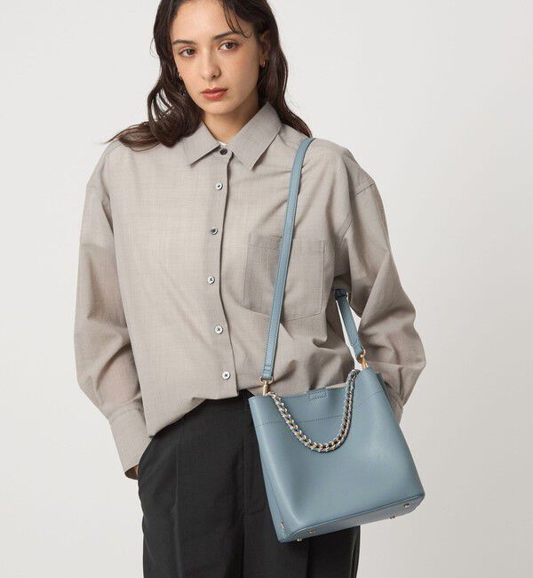 UNITED ARROWS green label relaxing「チェーンハンドル 2WAY スクエアバッグ ショルダーバッグ」|ショルダー・メッセンジャー|LT.BLUE