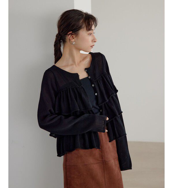 EMMEL REFINES「＜EMMEL REFINES＞EM HW ティアード フリル 2WAY ニット」|ニット・セーター|