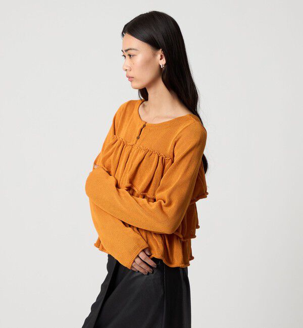 EMMEL REFINES「＜EMMEL REFINES＞EM HW ティアード フリル 2WAY ニット」|ニット・セーター|