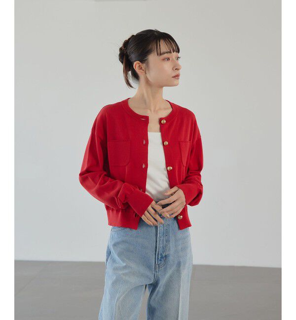 EMMEL REFINES「＜EMMEL REFINES＞EM HW ボタンポケット ミニ カーディガン」|カーディガン|