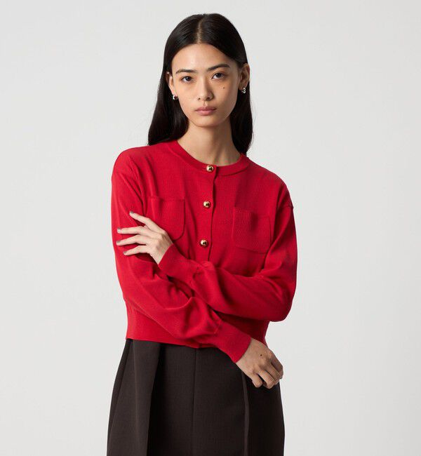 EMMEL REFINES「＜EMMEL REFINES＞EM HW ボタンポケット ミニ カーディガン」|カーディガン|