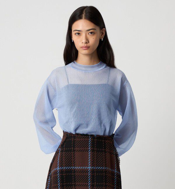 EMMEL REFINES「＜EMMEL REFINES＞EM シアー ライン ニット プルオーバー」|ニット・セーター|