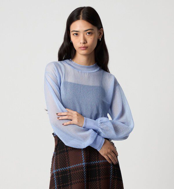 EMMEL REFINES「＜EMMEL REFINES＞EM シアー ライン ニット プルオーバー」|ニット・セーター|