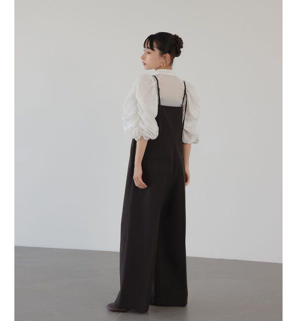 EMMEL REFINES「＜EMMEL REFINES＞EM ラップライク タック サロペット」|オールインワン|