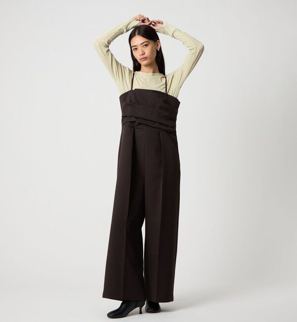 EMMEL REFINES「＜EMMEL REFINES＞EM ラップライク タック サロペット」|オールインワン|