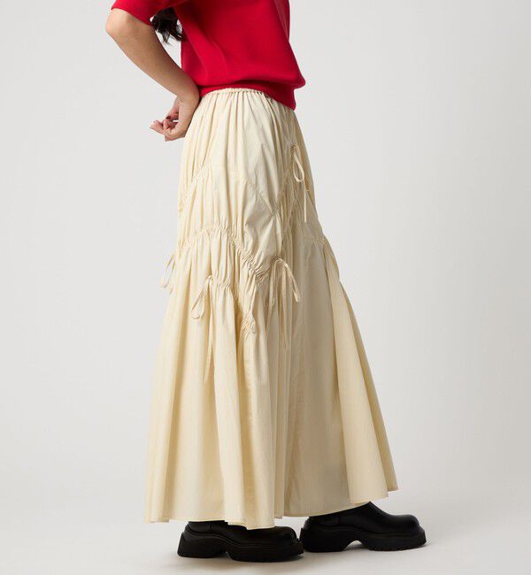 EMMEL REFINES「＜EMMEL REFINES＞EM ランダムギャザー リボン スカート」|スカート|