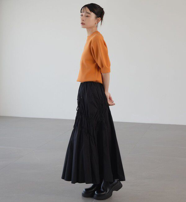 EMMEL REFINES「＜EMMEL REFINES＞EM ランダムギャザー リボン スカート」|スカート|