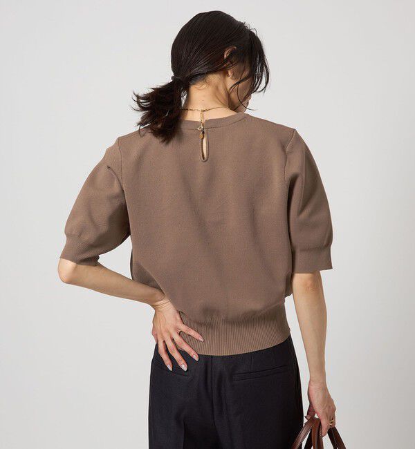 UNITED ARROWS green label relaxing「襟レース 2WAY 5分袖 プルオーバー ニット  -ウォッシャブル-」|ニット・セーター|