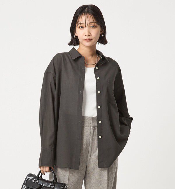 UNITED ARROWS green label relaxing「［size SHORTあり］ウール混ボイル シャツ -ウォッシャブル-」|シャツ・ブラウス|