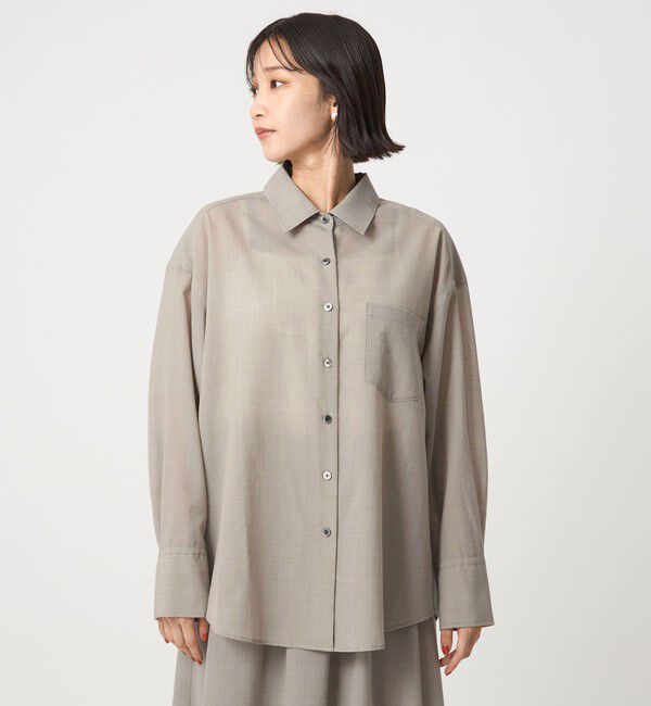 UNITED ARROWS green label relaxing「［size SHORTあり］ウール混ボイル シャツ -ウォッシャブル-」|シャツ・ブラウス|