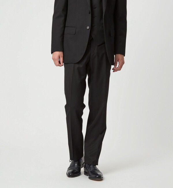 UNITED ARROWS green label relaxing「REDA サージ スリム ノープリーツ スーツパンツ」|スラックス|BLACK