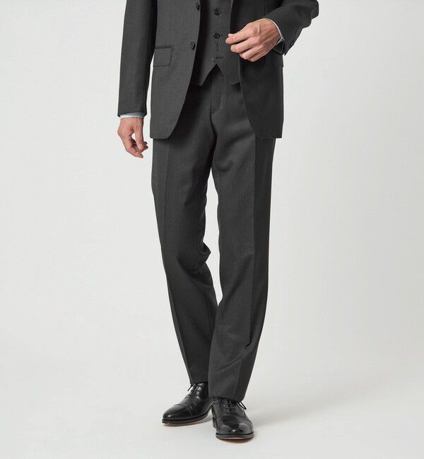 UNITED ARROWS green label relaxing「REDA サージ スリム ノープリーツ スーツパンツ」|スラックス|DK.GRAY