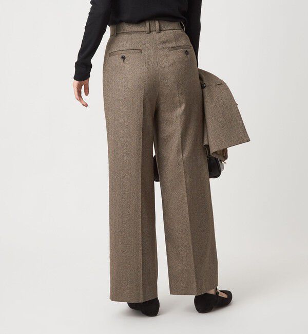 UNITED ARROWS green label relaxing「［size SHORT/TALLあり］ホームスパン ストレート パンツ ストレッチ」|スラックス|