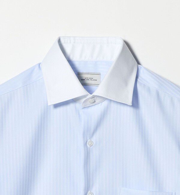 UNITED ARROWS green label relaxing「コットン シャドーストライプ クレリック ワイドカラー ドレスシャツ -イージーアイロン-」|シャツ・ブラウス|