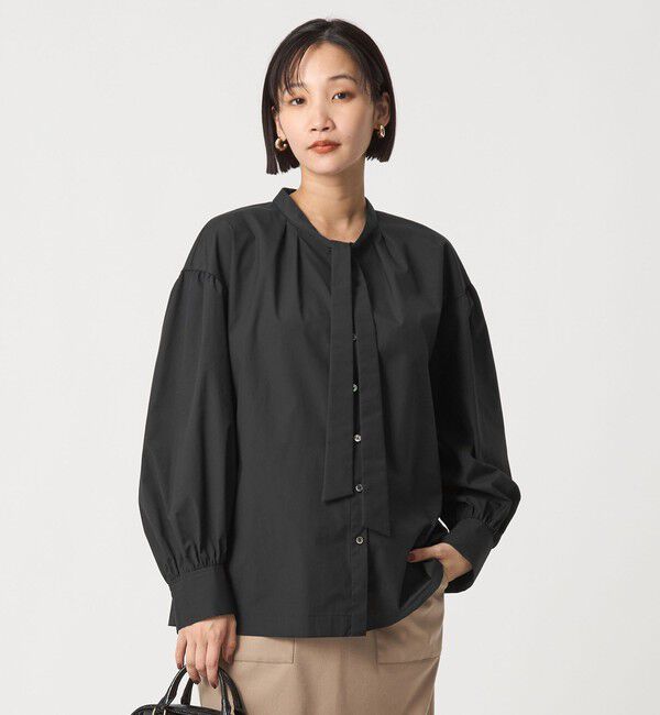 UNITED ARROWS green label relaxing「ブロード ボウタイ ブラウス」|シャツ・ブラウス|BLACK