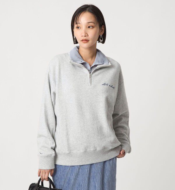 UNITED ARROWS green label relaxing「ミュージアム ロゴ ハーフジップ プルオーバー」|スウェット・ジャージ|LT.GRAY