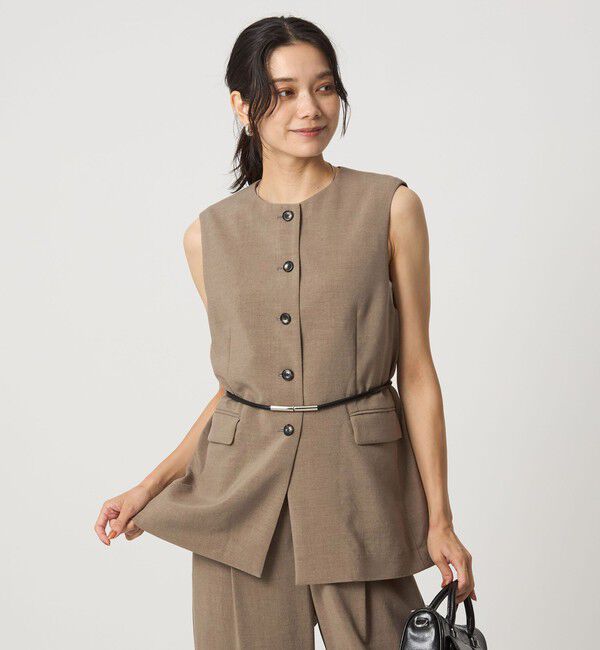 UNITED ARROWS green label relaxing「パウダリー ノーカラー ジレ」|ベスト・ジレ|MOCA